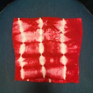 NWT Bebe Tie-Dye Bandeau Crop Top Red S